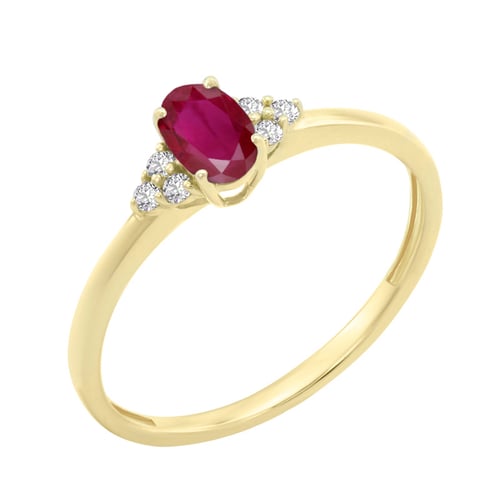 Verlobungsring mit Rubin und Diamanten Sheldo