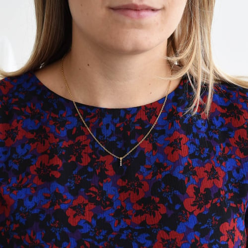 Minimalistischer Anhänger mit Diamanten Zusa