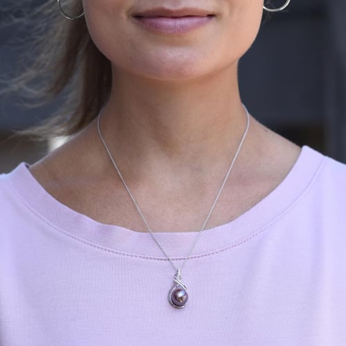 Anhänger mit Perle und Diamanten Renata