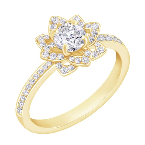 Goldener Ring in Blumenform Aaron