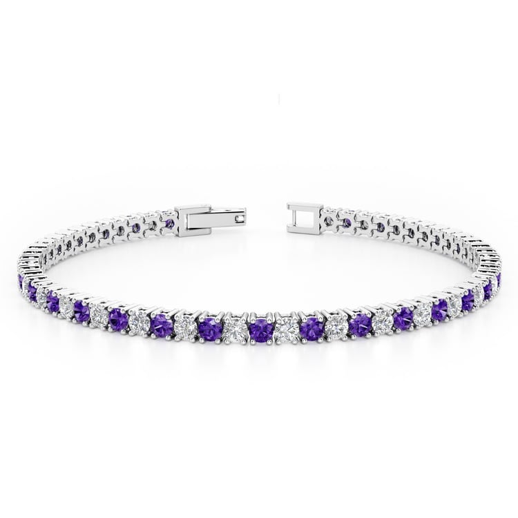 Elegantes silbernes Armband mit Amethysten Layla