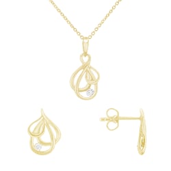 Goldenes Schmuckset mit Diamanten Aspasia