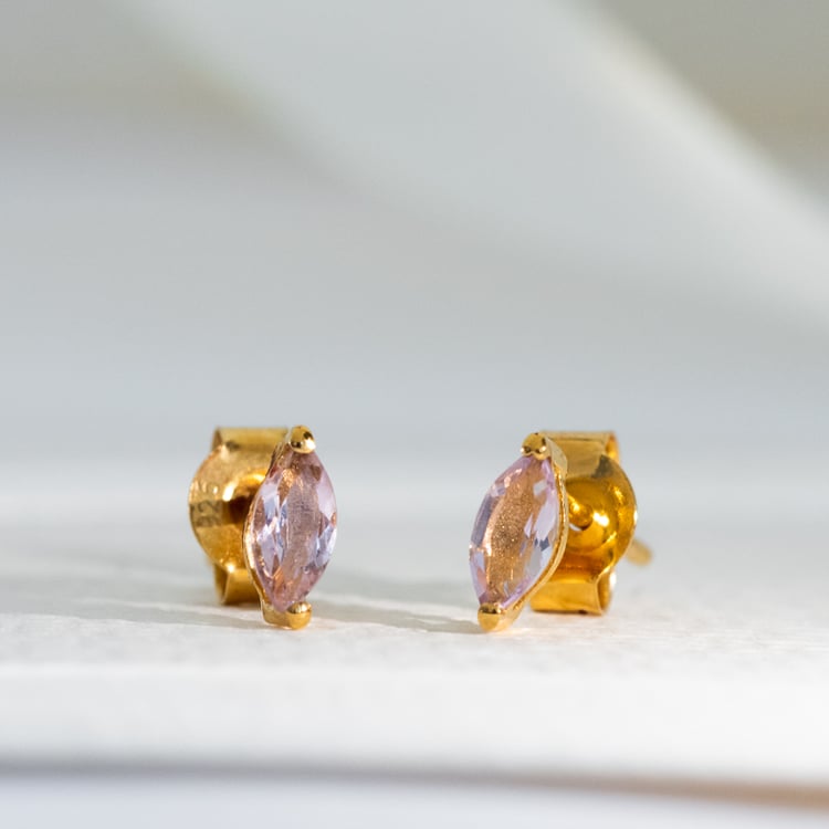 Minimalistische Silberohrringe mit rosa Amethysten Andine 118757