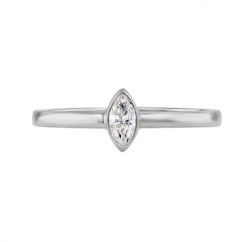 Goldenes Set mit zertifiziertem Diamant im Marquiseschliff Eliwa