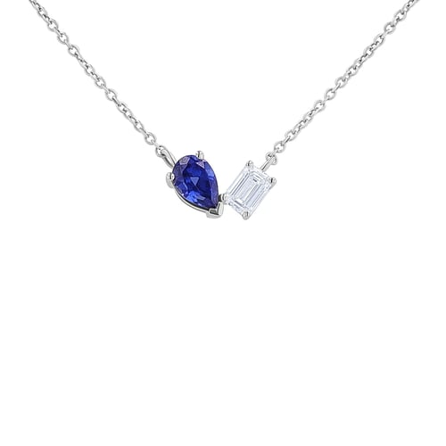 Schmuckset Toi et Moi mit Lab Grown Diamant und Saphir Querida