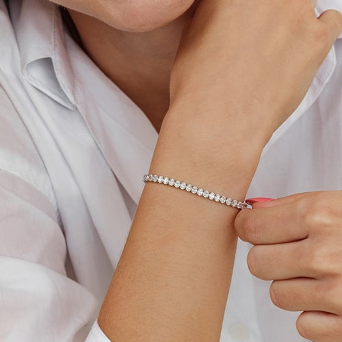 Goldenes Tennisarmband mit Lab Grown Diamanten Bea