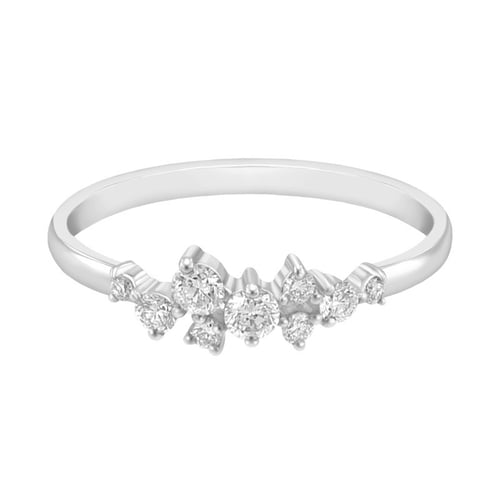 Silberner Clusterring mit Moissaniten Isolde