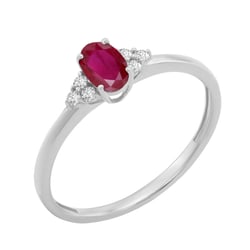 Verlobungsring mit Rubin und Diamanten Sheldo