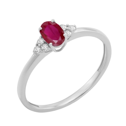 Verlobungsring mit Rubin und Diamanten Sheldo
