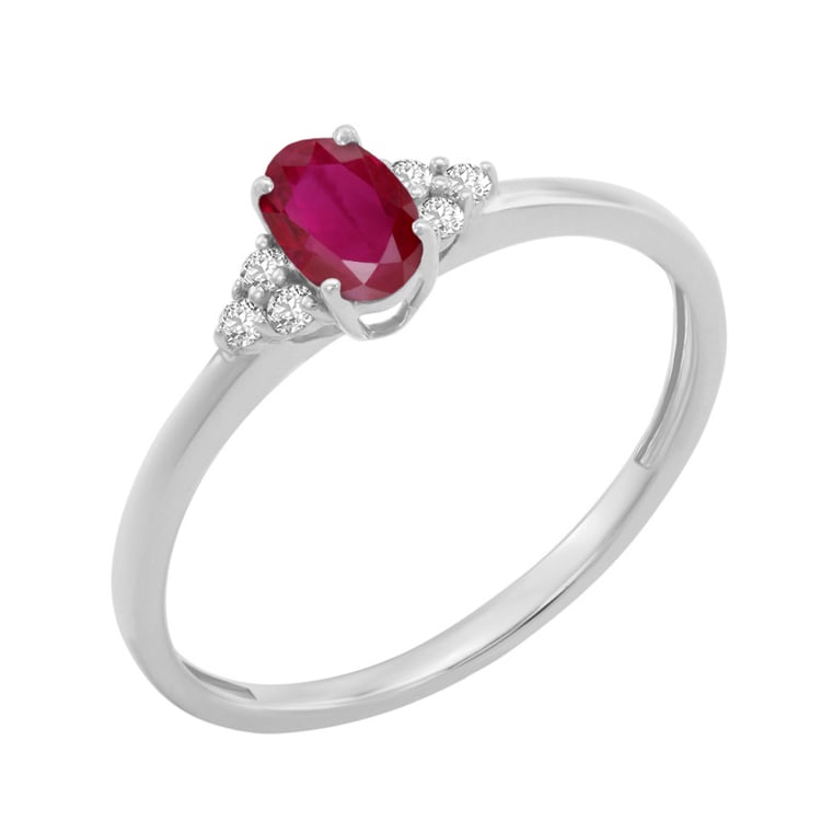 Verlobungsring mit Rubin und Diamanten Sheldo