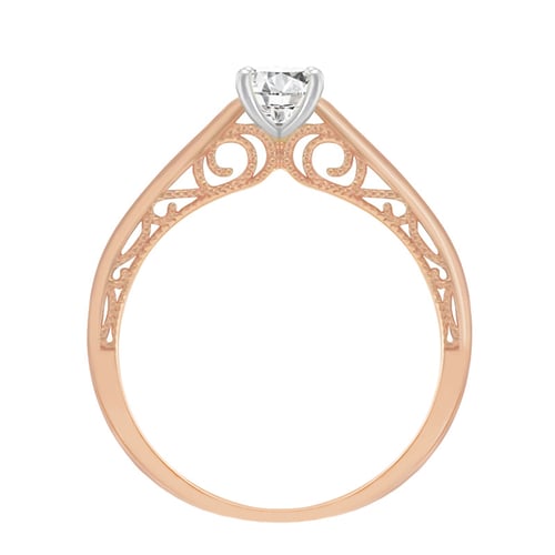 Verlobungsring im Vintage-Stil mit Moissanit und Lab Grown Diamanten Keran