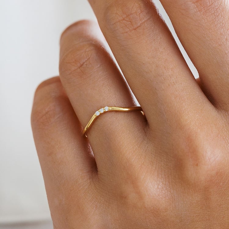 Silberring in V-Form mit drei Diamanten Cason 157747