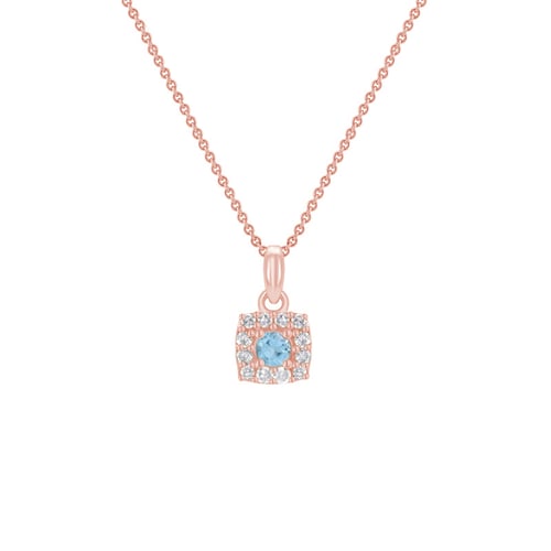 Silberner Anhänger mit einem Aquamarin und Lab Grown Diamanten Ketzia