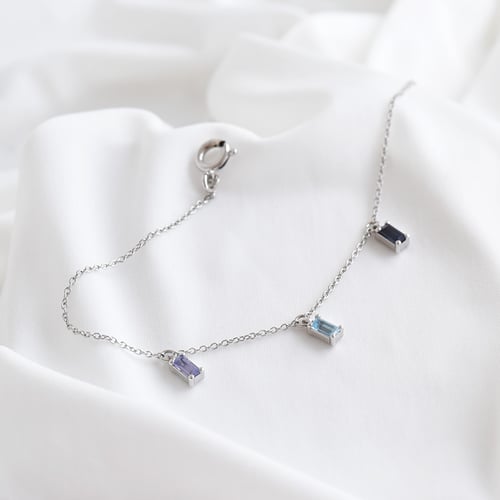 Goldenes Armband mit Saphir, Topas und Tansanit Veera