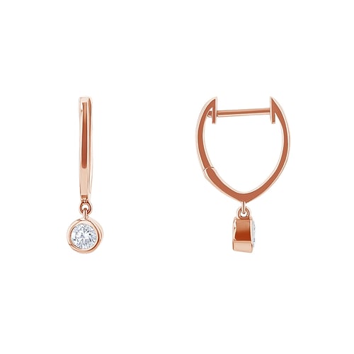 Goldene Hängeohrringe mit Diamanten Nova