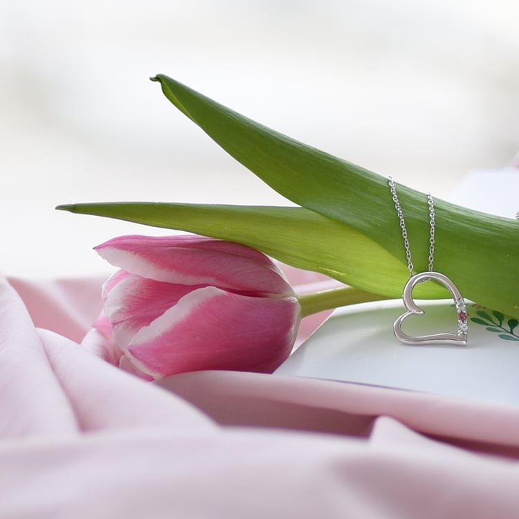 Goldene Anhänger mit Herz, Aquamarin und rosa Saphir Tanish 63277