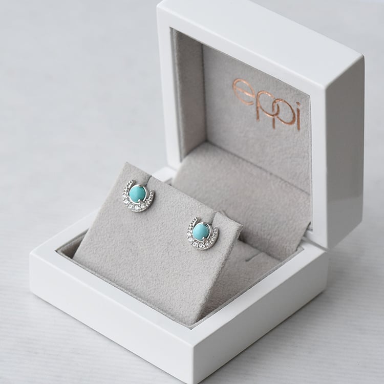 Ohrringe in Silber mit Türkis und Zirkonia Timber 72822