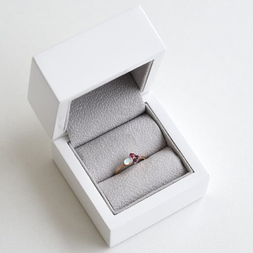 Ring mit Mondstein, Rubin und Amethysten Lowri
