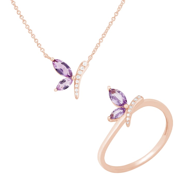Schmuckset mit Edelstein in Schmetterlingsform Parry