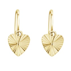 Goldene Kinder-Ohrringe in Herzform Aster
