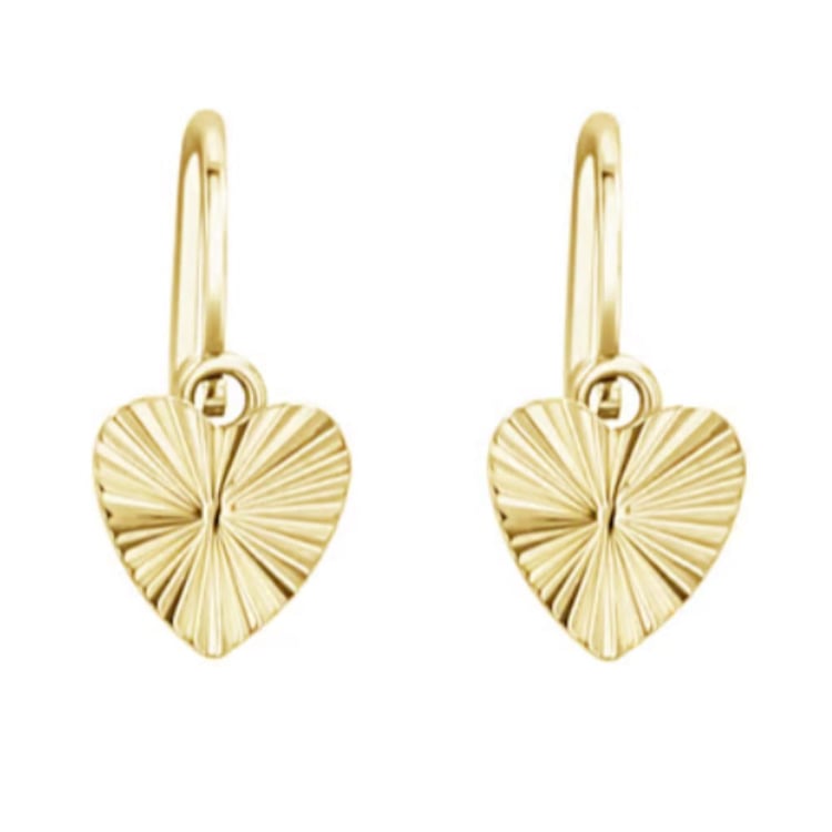 Goldene Kinder-Ohrringe in Herzform Aster