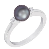 Goldring mit Perle und Diamanten Alisha