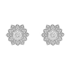 Silberne Ohrstecker mit einer Blume aus Lab Grown Diamanten Bethel