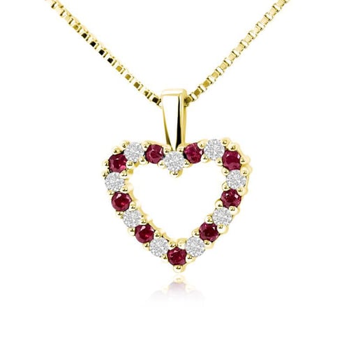 Goldenes Herz voller Rubine und Diamanten Devamati