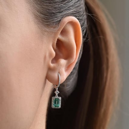 Smaragdohrringe mit Diamanten Amata