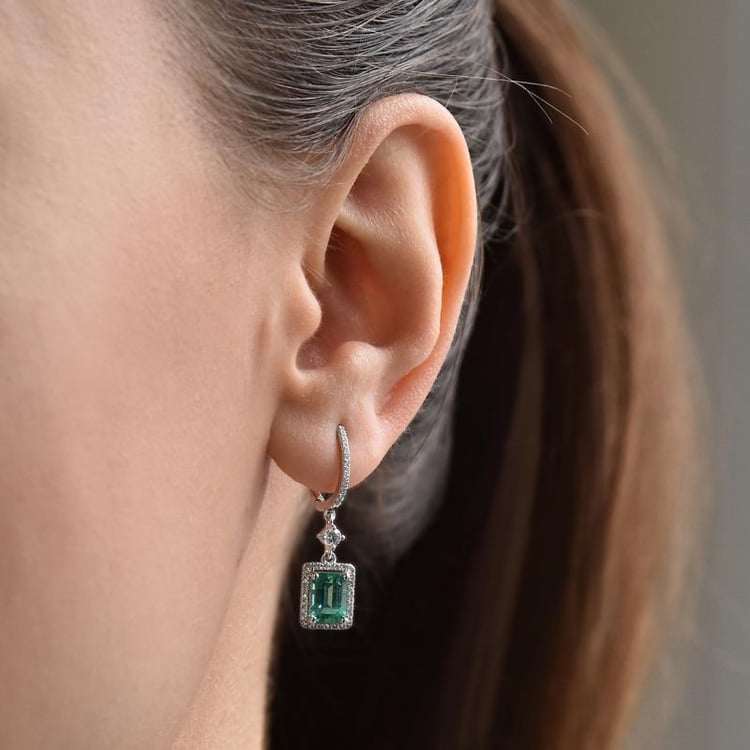 Smaragdohrringe mit Diamanten Amata 16844