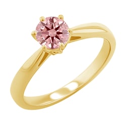 Verlobungsring mit einem zertifizierten Fancy Pink Lab Grown Diamanten Sati