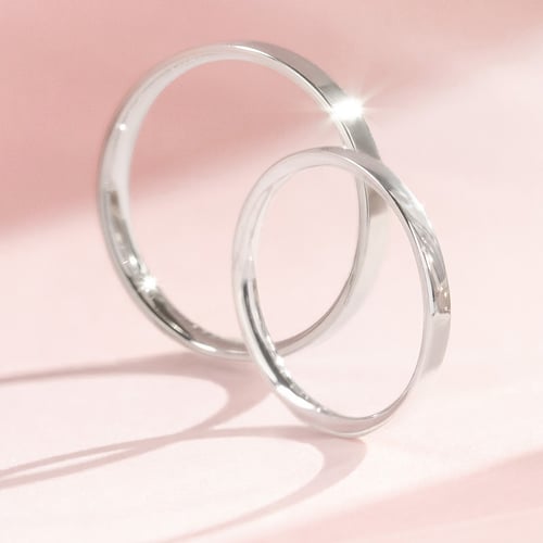 Flache Eheringe aus Platin Ilah