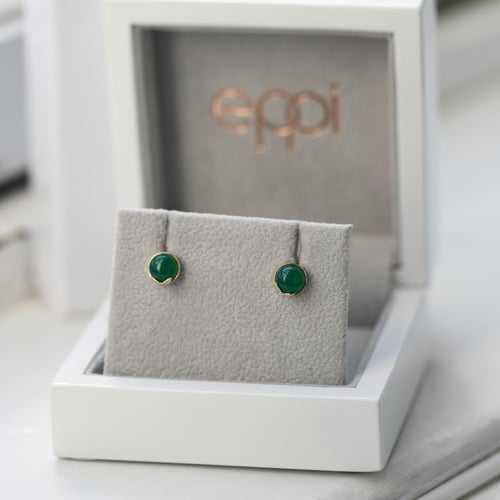 Schmuckset aus Gold mit grünen Onyxen Letizia