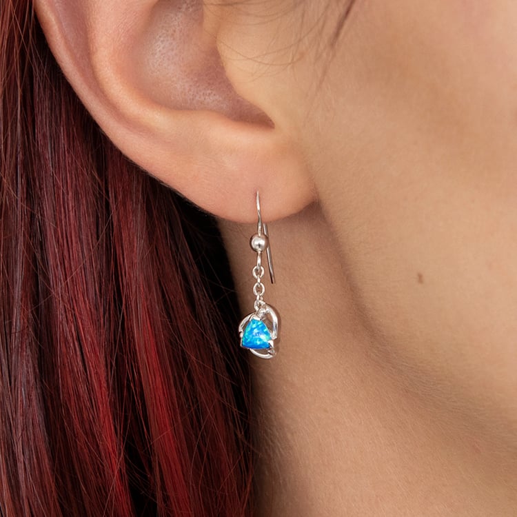 Silberne Hängeohrringe mit Opalen Louis 109391