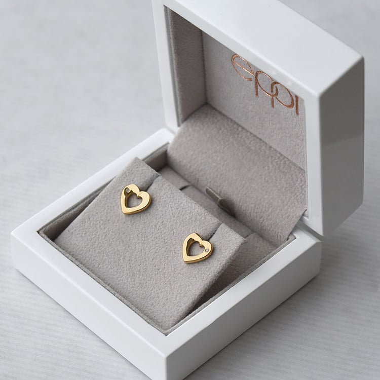 Silberohrringe in Herzform mit Diamanten Newell 73319