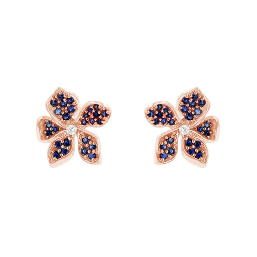 Blumenohrringe mit Saphiren und Diamanten Eavan
