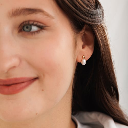 Elegante Perlenohrringe aus Gold Adele