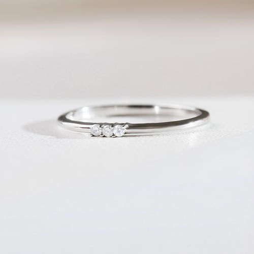 Silberner Diamantring Nicklas