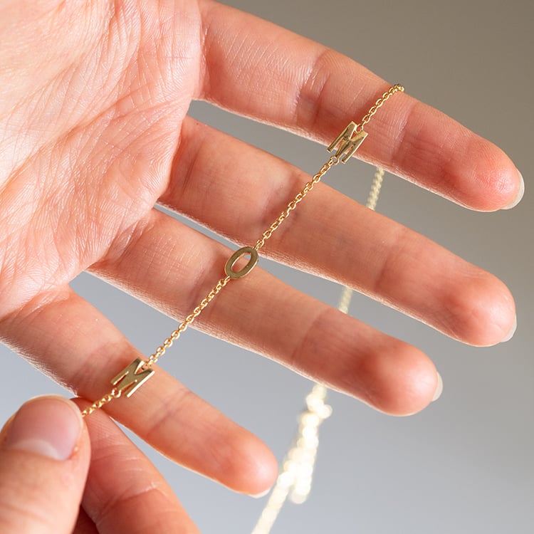 Silberkette mit drei Buchstaben nach Ihrer Wahl Lupe 145500