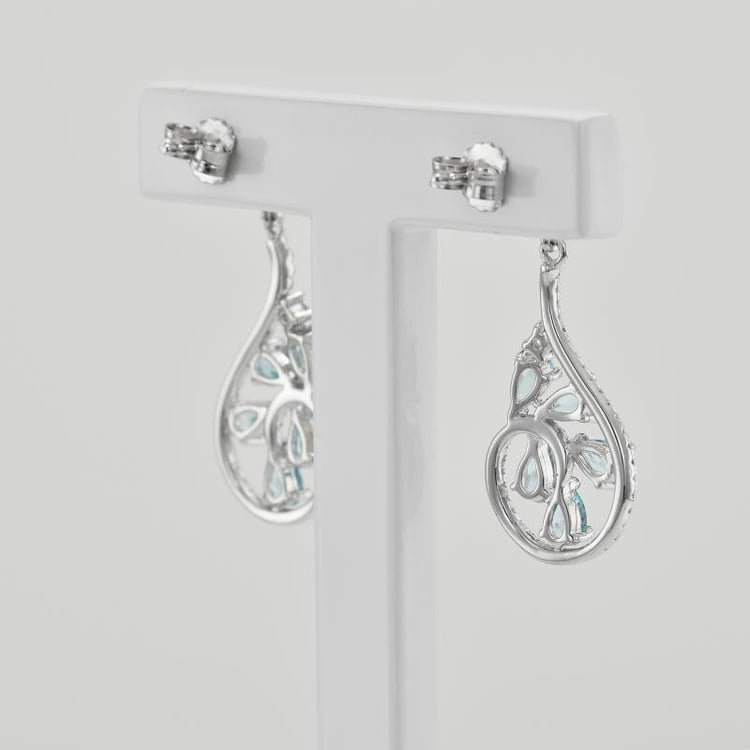 Silberne Ohrringe mit Topasen und Zirkonia Sisia 35435