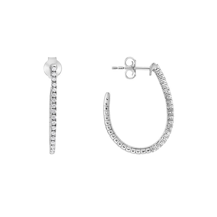 Goldene halbrunde Flexi Ohrringe mit Lab Grown Diamanten Dunst 141284