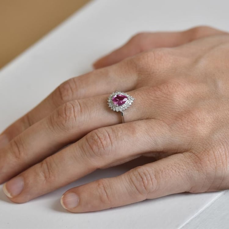 Rosa Saphir Ring mit Diamanten 5099