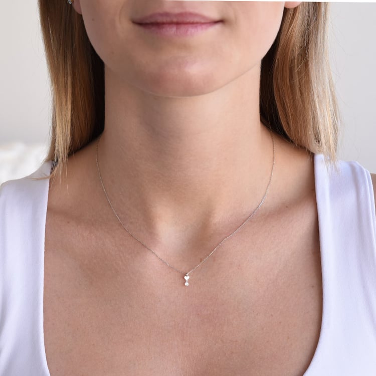 Anhänger mit einem Diamant und einem Herzen Elwira 87394