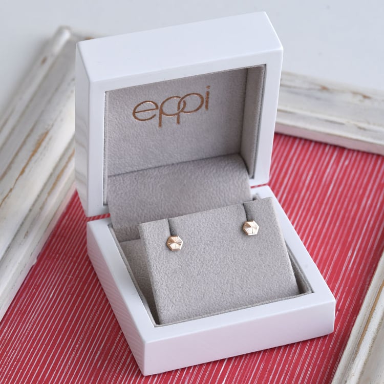 Goldene Ohrringe in Hexagon-Form Sumiko 84726