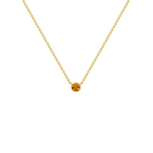 Silberne minimalistische Kette mit einem Padparadscha Saphir Glosie