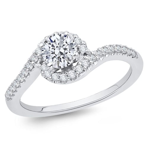 Eleganter Verlobungsring mit Moissanit und Lab Grown Diamanten Elaina