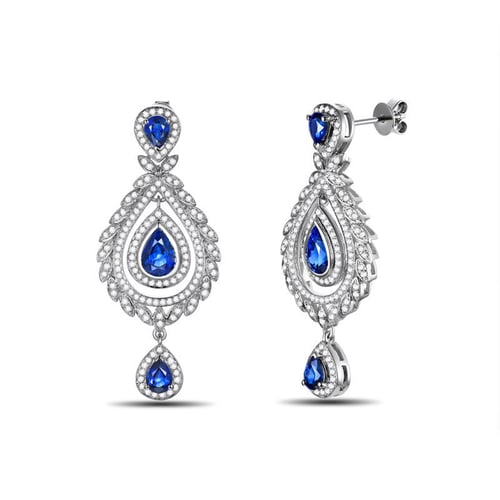 Luxuriöse Saphirohrringe mit Diamanten Edee