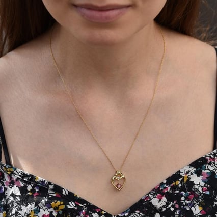 Anhänger Mutter und Kind mit rosa Turmalin und Diamant Ella