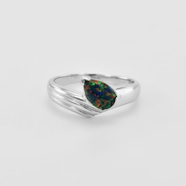 Ring in Silber mit schwarzem Opal Siewa 42605