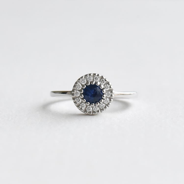 Goldring mit Saphir 74945